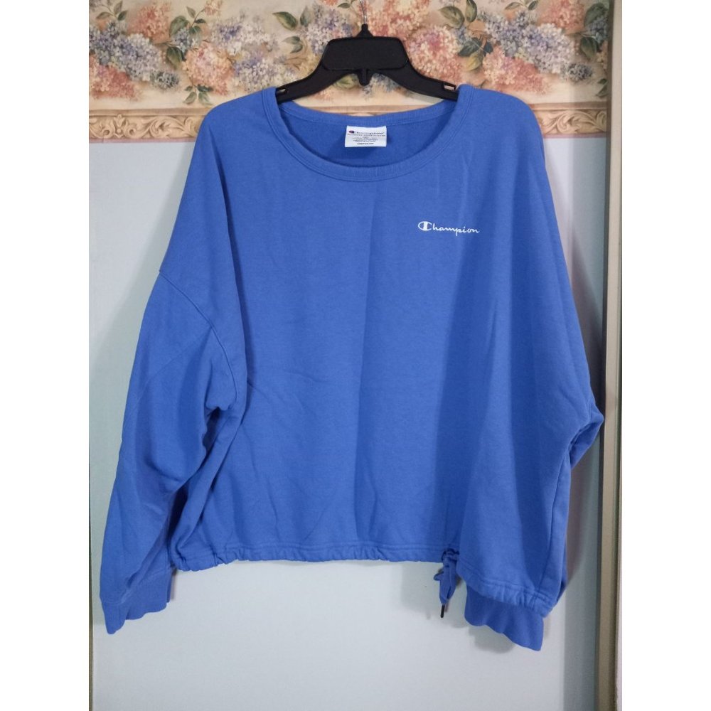 Champion 2xl Blue Campus French Terry Athleisure Drop Shoulder Pullover Sweatshi